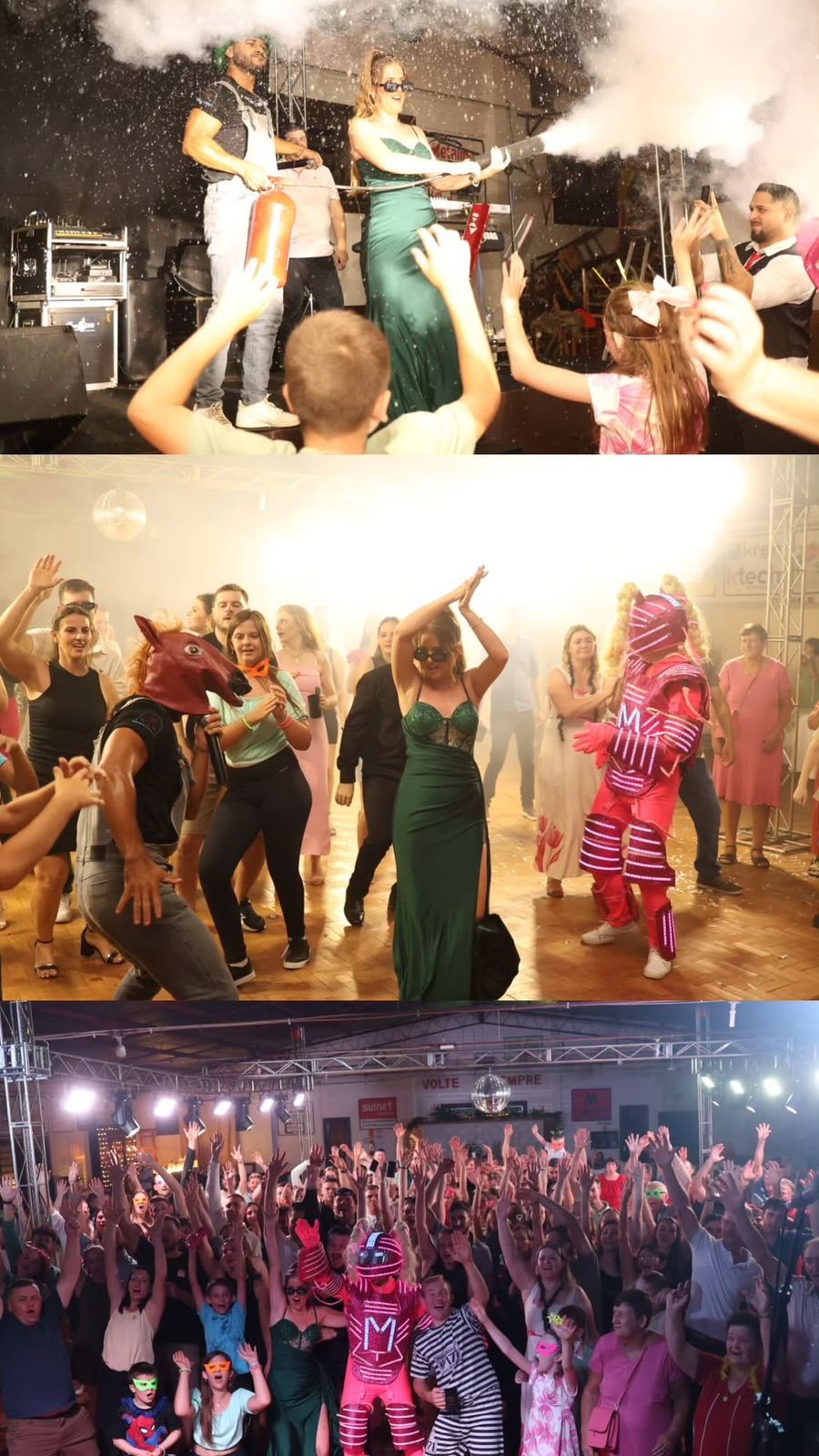 Festa com gelo seco e animação
